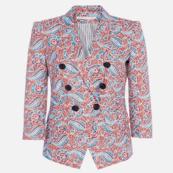 Veronica Beard Jackets & Blazers - Veronica Beard Empire Paisley Patterned Linen Blazer